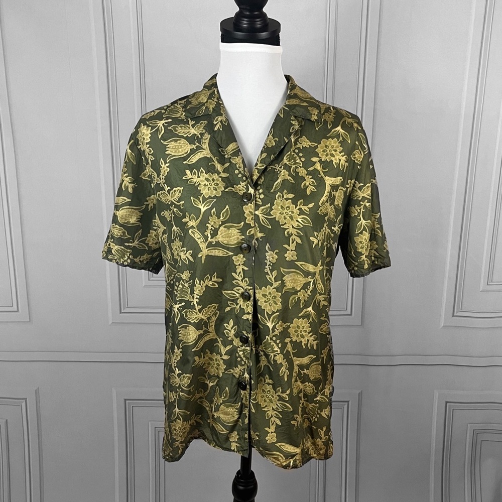 Vintage floral silk top